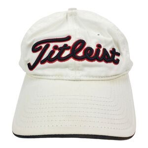 TITLEIST PRO V1 Hat Cap Adult White Black Spell Out Golf Strapback Athleisure